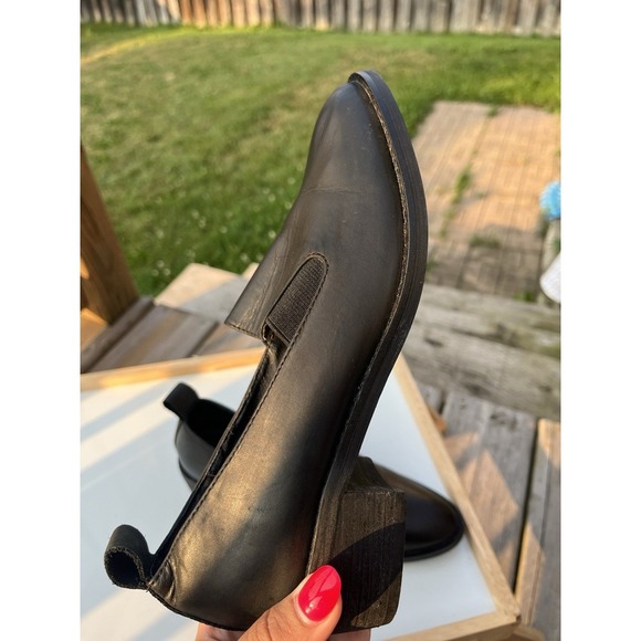 Shellys London Black Leather Flats Women's Size US7.5, EU38 - Picture 5 of 16